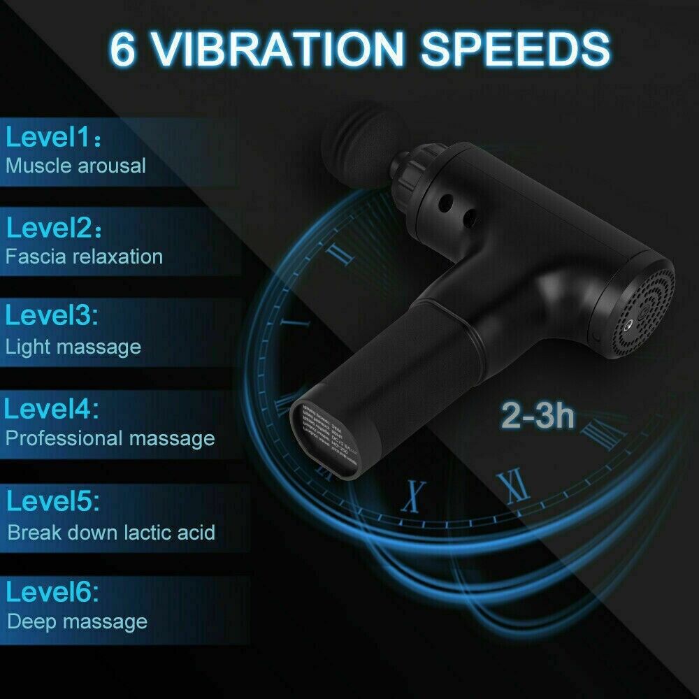 Percussion Massage Gun Deep Tissue Massager With 4 Heads