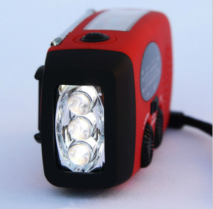 Solar & Hand Crank Emergency Radio with Flashlight and USB Charging