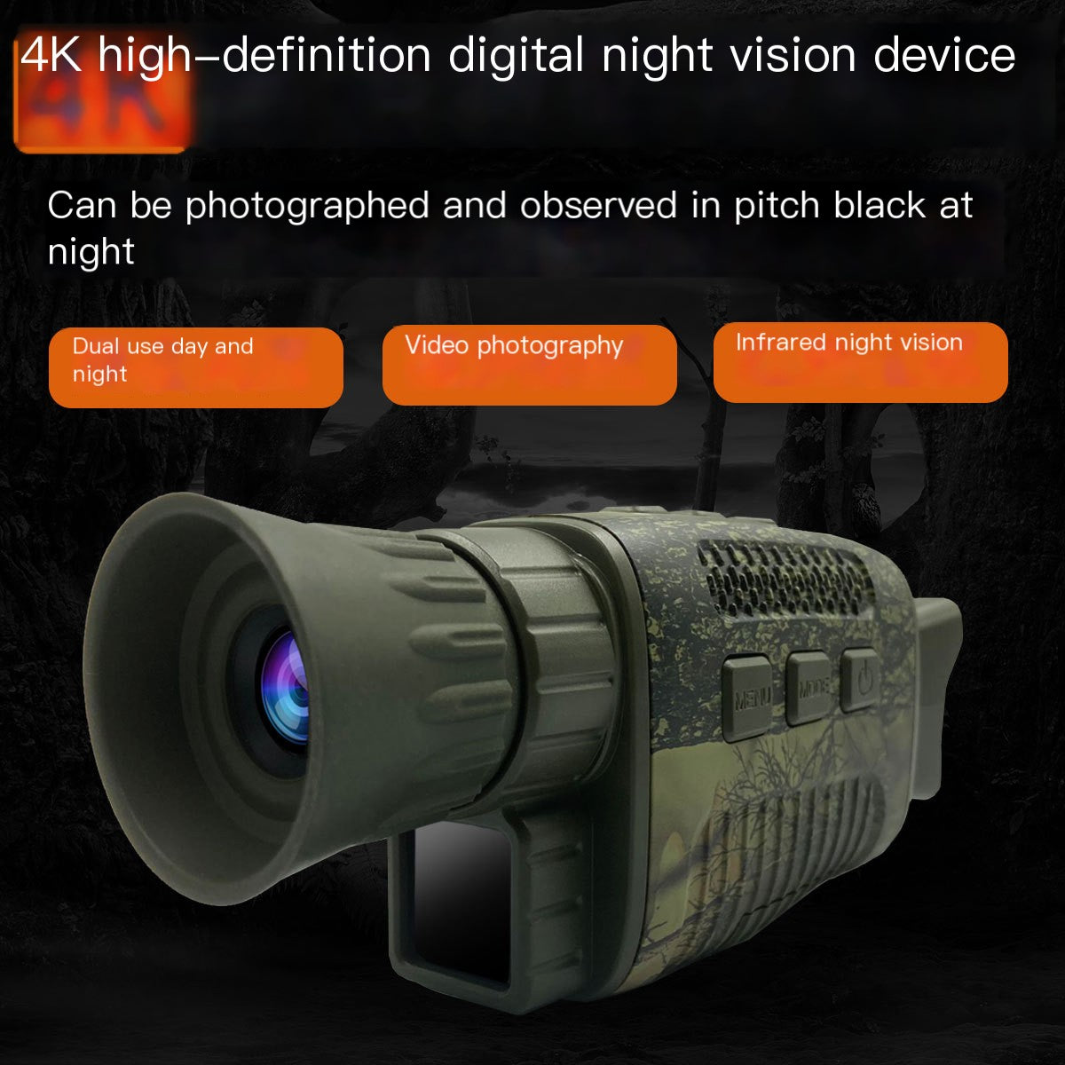 36MP 4K Digital Night Vision Monocular for Outdoors