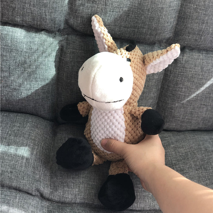Soothing Plush Dog Toy – Donkey & Elephant Designs for Medium & Large Dogs