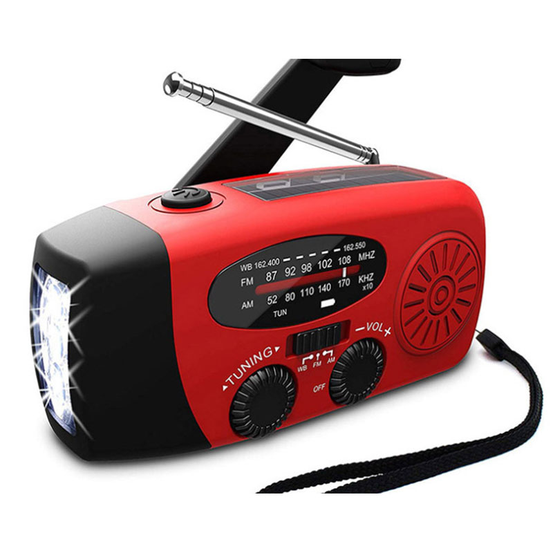 Solar & Hand Crank Emergency Radio with Flashlight and USB Charging