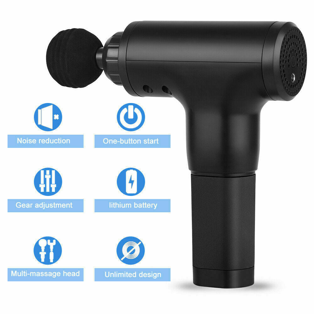 Percussion Massage Gun Deep Tissue Massager With 4 Heads