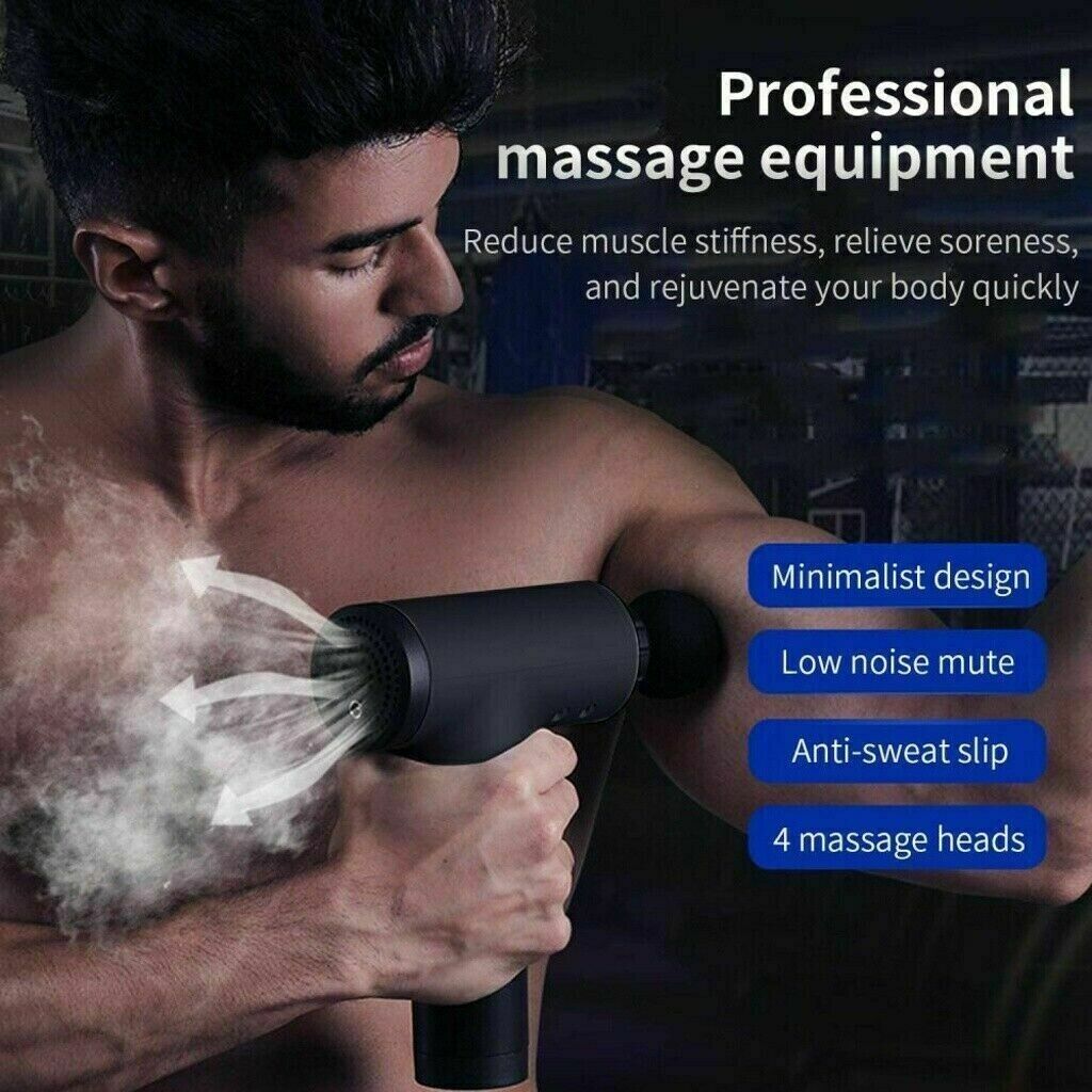 Percussion Massage Gun Deep Tissue Massager With 4 Heads