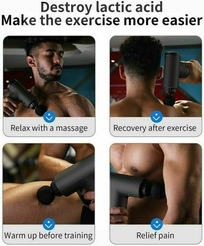 Percussion Massage Gun Deep Tissue Massager With 4 Heads
