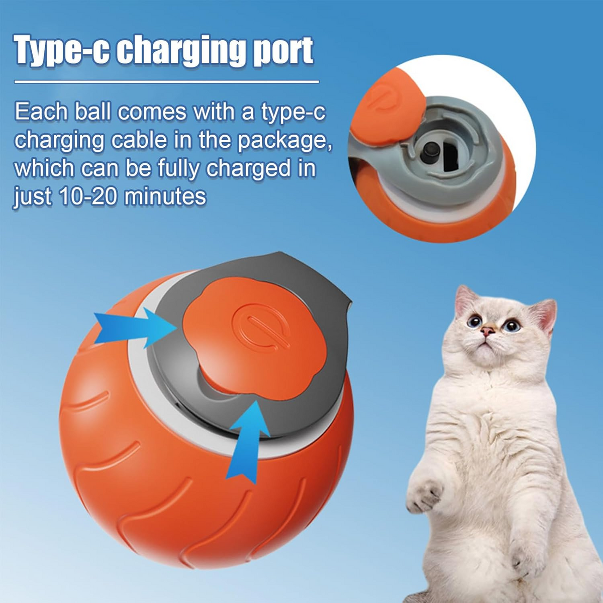 Interactive Rolling Cat Ball Toy – USB Rechargeable