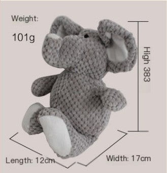 Soothing Plush Dog Toy – Donkey & Elephant Designs for Medium & Large Dogs
