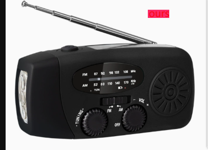 Solar & Hand Crank Emergency Radio with Flashlight and USB Charging