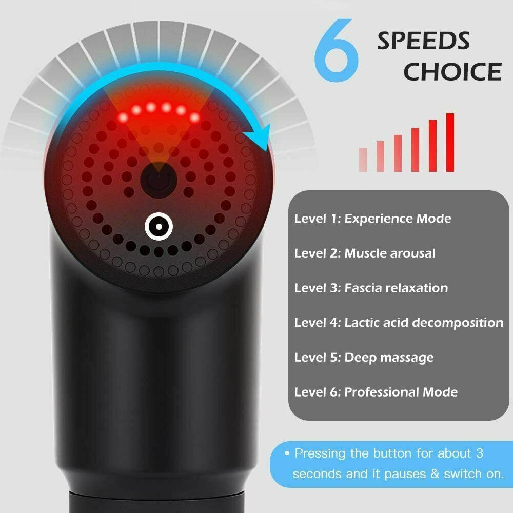 Percussion Massage Gun Deep Tissue Massager With 4 Heads