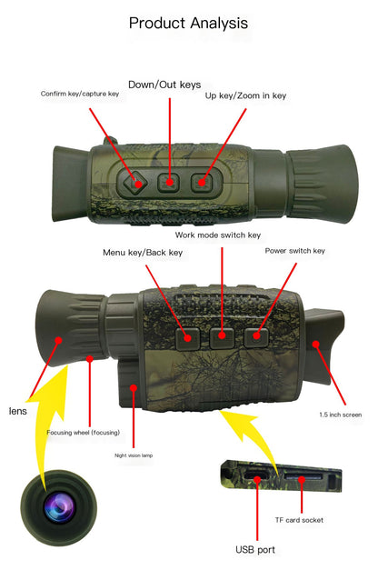 36MP 4K Digital Night Vision Monocular for Outdoors