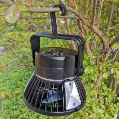 Solar Camping Fan with LED Light – Rechargeable for Off-Grid Trips