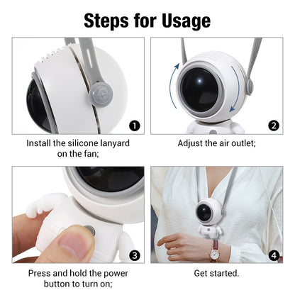 Portable Neck Fan – Hands-Free Cooling with 3 Speeds