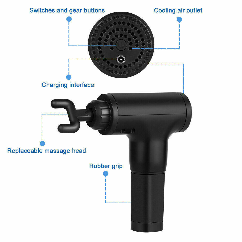 Percussion Massage Gun Deep Tissue Massager With 4 Heads