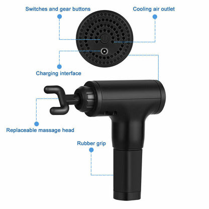 Percussion Massage Gun Deep Tissue Massager With 4 Heads